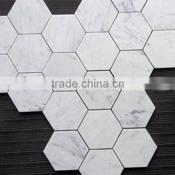MM-CV247 Factory Direct Sale Modern Natural Stone Hexagon Carrara White Marble Mosaics photo-3