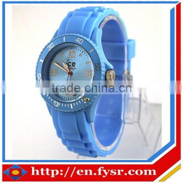 2012Hot sale!!! Fashionable colorful trendy novety blue silicone quartz watch