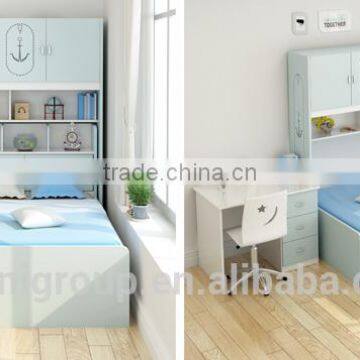 Pink and Blue Bed Children Bedroom Furniture Storage Multifuntional Combined-bed for Kids photo-6