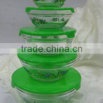 GH049 5pcs Glass Bowl Set With Deco photo-2