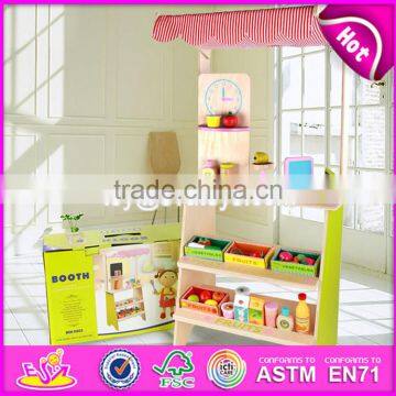 2017 New design funny pretend play wooden kids play supermarket W10A061