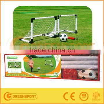 two mini plastic soccer goal with pvc ball and pump for kids' gifts