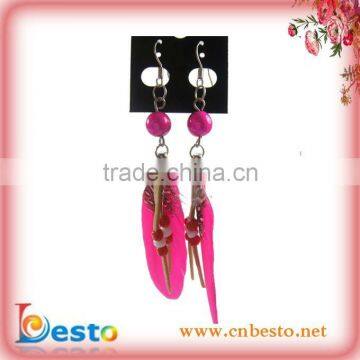 2012 fashion earrings,feather earrings wholesale