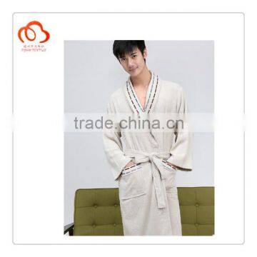 100% velvet material cotton men bathrobe