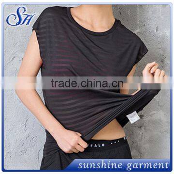2017 Summer Running Sports T-shirts Horizontal Stripe T-shirt photo-4