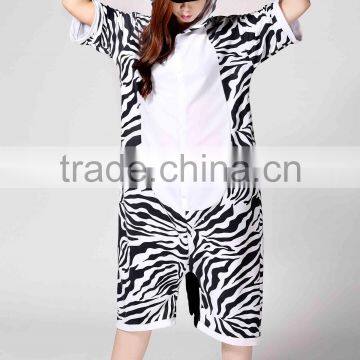 Plus Size Summer Pyjamas Short Sleeves Custom Hooded Zebra Cheap Couple Sexy Adult Animal Onesie photo-3