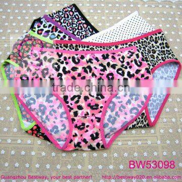 2014 colorful women panties for wholesale high waist cut full back brief panties for women elastic big size under panties