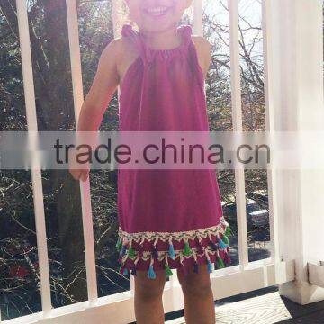 New Fashion Summer Sleeveless Tassels Children's Dress photo-4