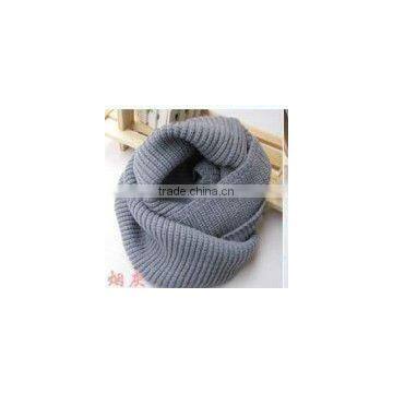 2012 fashion grey knitted round neck warmer scarf