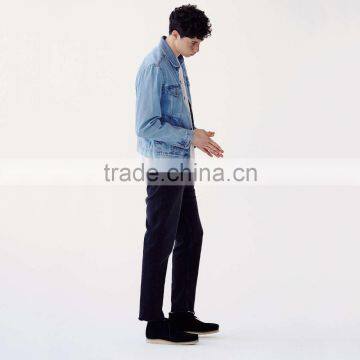 New Style Denim Jacket Men Light Blue Custom Design photo-3