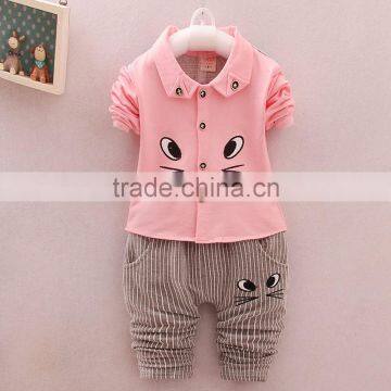 Boy Autumn Outfit New Small Children Long Sleeve Cotton Shirt Two Pieces Set photo-4