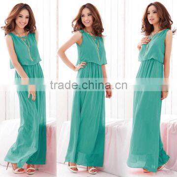 High Quality Long Elegant Chiffon Dress Seaside Beach Long Maxi Dress photo-3