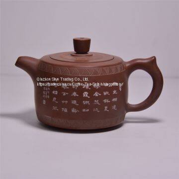 Чайник из фарфоровой керамики с ручной росписью в стиле древних китайских рисунков и слов photo-2