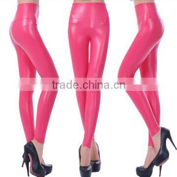 EY0040L Women Winter Warm Sexy Fleece Fit Glossy PU Leather Leggings Tight Pants photo-4