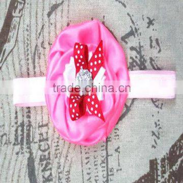 Boutique Infant Ruffled Rosette Rhinestone Flower Baby Bows Headband Wholesale photo-6