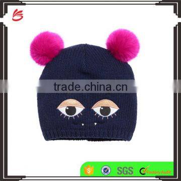 Unisex cute pattern cartoon knitted hat funny winter hats and caps