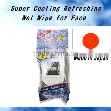 Japan Super Cooling Refreshing Wet Wipe for Face --- Menthol & Talc contained --- 50sheets wholesale