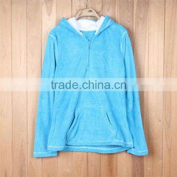 Popular Pure color warm fashion single custom hoodies for women