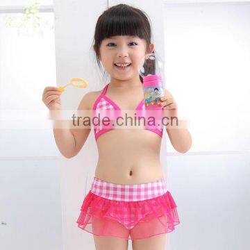 Sexy pink plaid Bikini Swimwear for Children