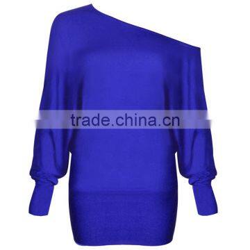 Anti-Static Women fashion blue satin blouse