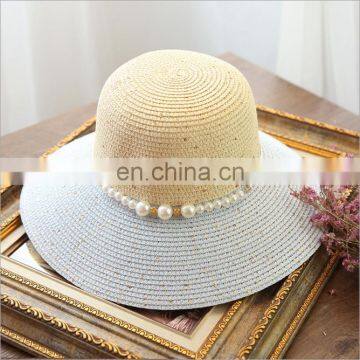 Summer Pearl Straw Hat Straw Plaited Article Outdoors Sunshade Hat