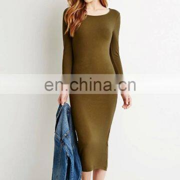China New Product Ladies Elegant Midi Dress Long Sleeves Classic Bodycon Midi Dress photo-4