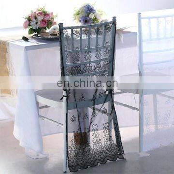 Charming Design Lace Wedding Black Chair Covers