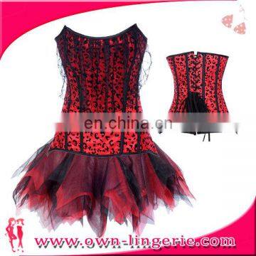 red ladies corsets and petticoats