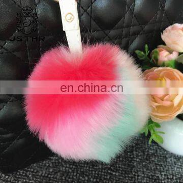 Hot Sale New Products 2017 Innovative Product Keychain Large Genuine Faux Fur Pompom