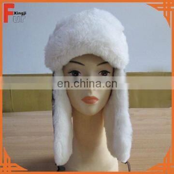 white rex rabbit fur hat