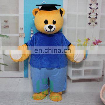 HI EN71 cutomized mascot costume with super plush soft,graduction bear mascot costume for adult size