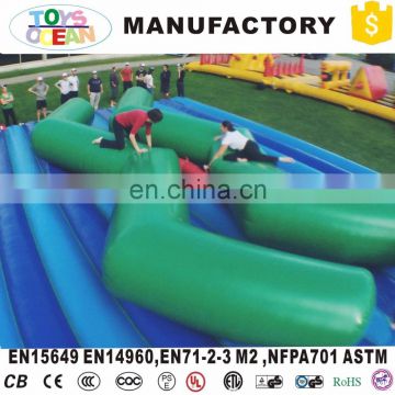 Giant outdoor inflatable Zigzag jumping battle mattress interactive game