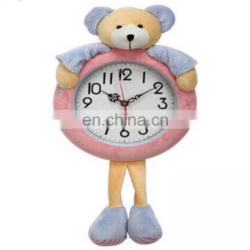 New design practical creative plush wall clock for sale Kids Gifts Plush cute animal Clock