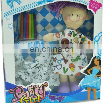 DIY paiting dolls/DIY satin dolls/Diy washable dolls/coloring your own cloth dolls/painting toys