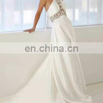 Exotic Satin Hi-Low Wedding Dress