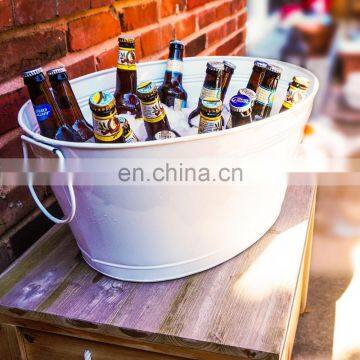 Galvanized Metal Ice Bucket Beverage Beer Drink Party Cooler Bucket