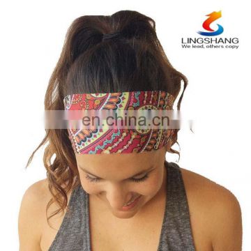 Factory In Stock Colorful sports elastic yoga Women Chiffon hair band