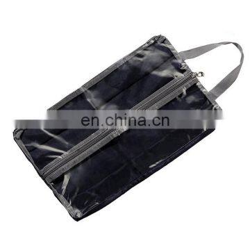 waterproof exterior polyester travel shoe bags with zipper closure