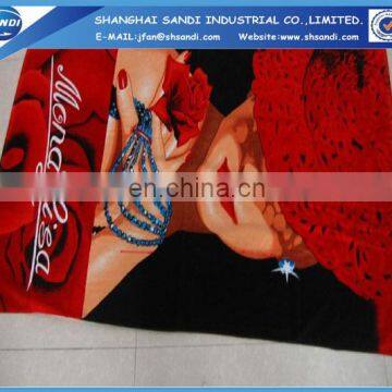 Factory made 100% cotton solid color polyester fiber beach towel