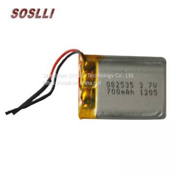 SOSLLI rechargeable 3.7v 80mAh 351525 lipo battery for wearable device