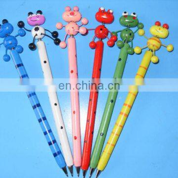 cartoon wooden ball pen