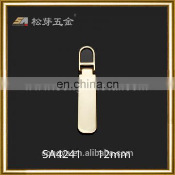 Gold Plated Zipper Pull, Customized Zinc Alloy Puller, Glossy Finished Zipper Pull Tabs