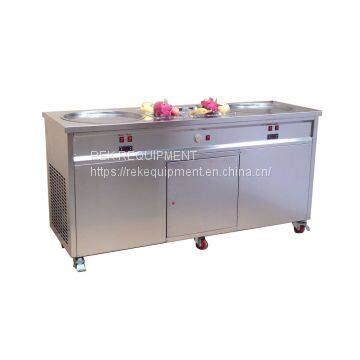 China Wholesale Prices Thai Stir Fry Ice Cream Roll Machine Customized Double Pan Fried Ice Cream Machine For Sale