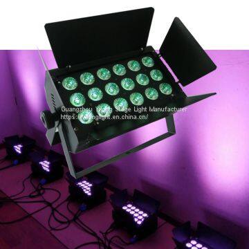 DMX 18PCS 15W RGBWA+UV 6in1 par led for audio wedding,American dj light,high power led par64 for audio