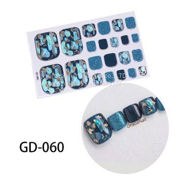 Nail Sticker Adhesive Toenail Art Polish Tips French Glitter Sequins Nail Wraps Strips Easy To Wear Manicure for Women photo-4