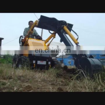 Compact cheap tracked and wheel multi garden mini skid steer loader earth moving digger machinery with accessories