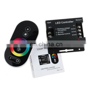 DC 12V 24V Touch Screen Dimmable Remote Wireless RF Controller For Led RGB Strip