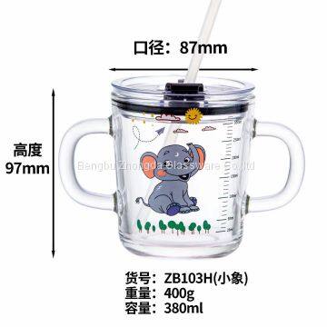 Measuring Two Handles Glass Mug With Custom Printing photo-5