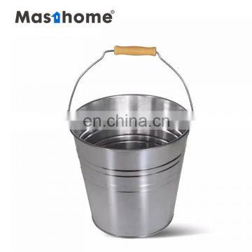 Masthome Tinplate steel bucket with Wooden handle