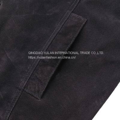 FACTORY NEW ARRIVAL FASHION MEN'S GENUINE SUEDE LEATHER BASEBALL JACKET 2021/AW photo-5